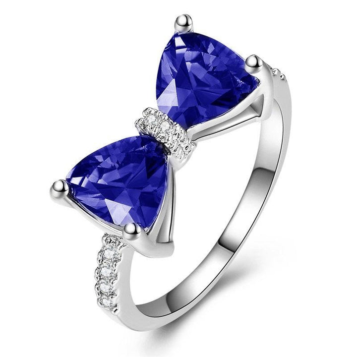 Bow Gemstone Ring Set (Light Luxury Niche Sweet Bands)