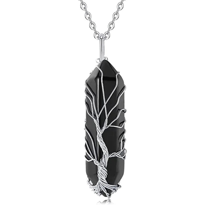 Obsidian Energy Pendant Necklace (Occult Healing Style)