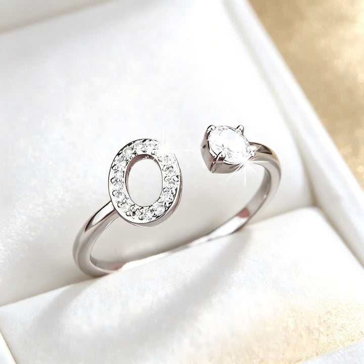 Initial Diamond Open Ring