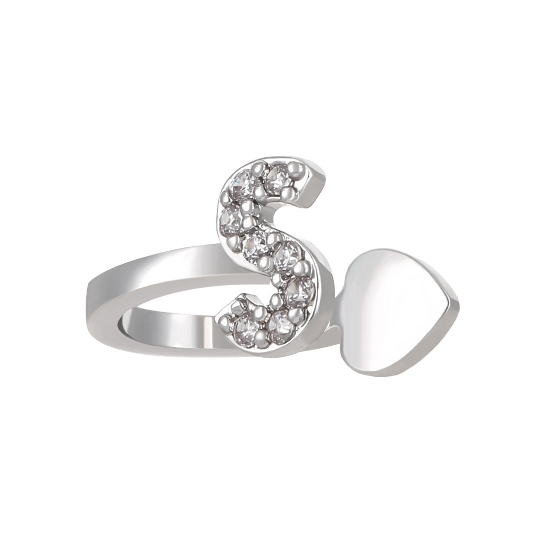 A-Z 26 Letters Paved Diamond Ear Cuffs, Adjustable Diamond Ear Cuffs For Non-Pierced Ears
