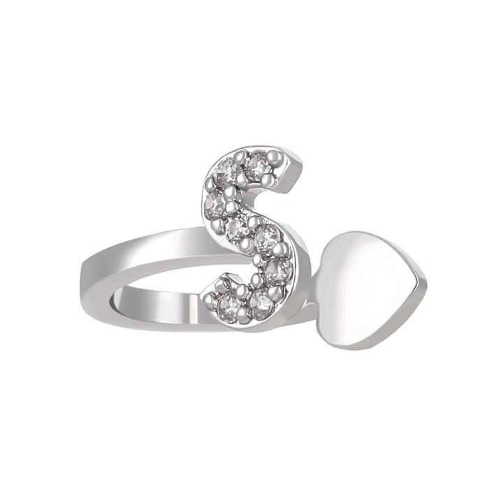 A-Z 26 Letters Paved Diamond Ear Cuffs, Adjustable Diamond Ear Cuffs For Non-Pierced Ears