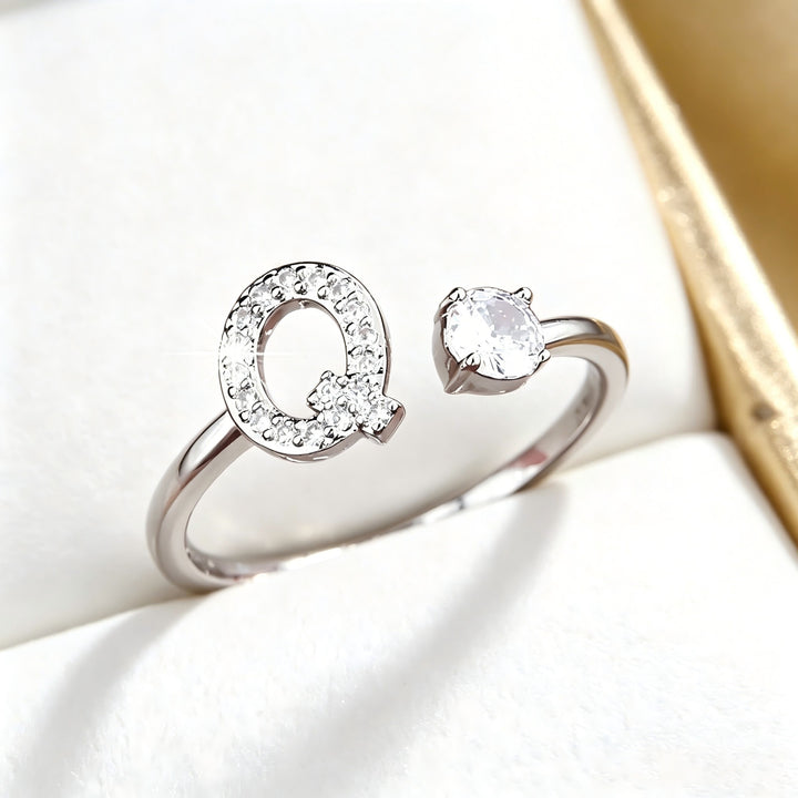 Initial Diamond Open Ring