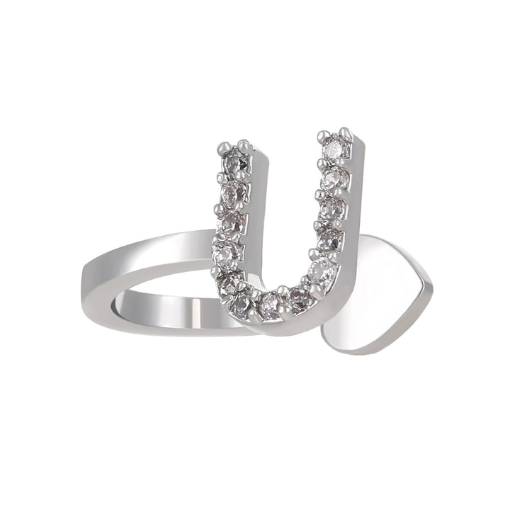 A-Z 26 Letters Paved Diamond Ear Cuffs, Adjustable Diamond Ear Cuffs For Non-Pierced Ears