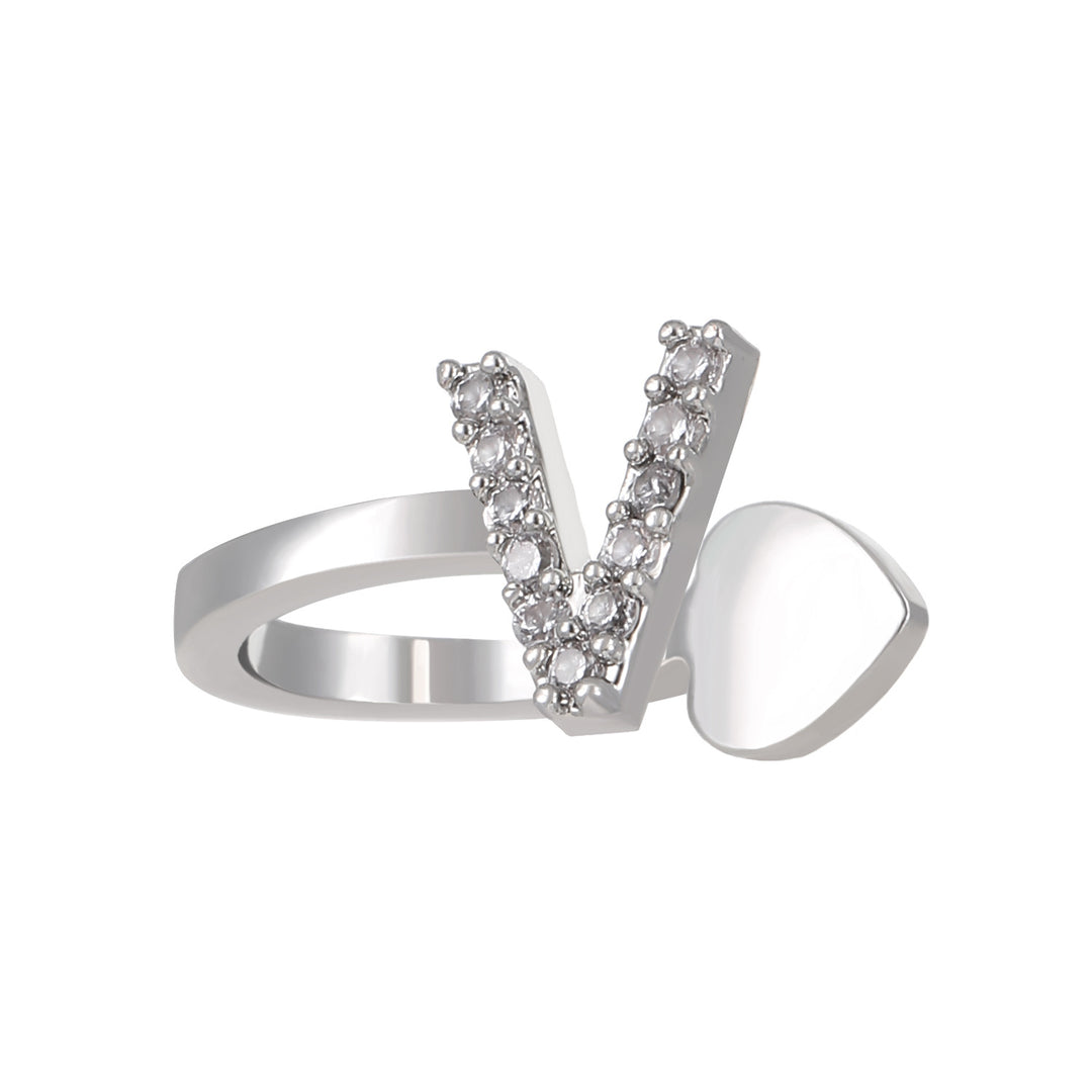 A-Z 26 Letters Paved Diamond Ear Cuffs, Adjustable Diamond Ear Cuffs For Non-Pierced Ears