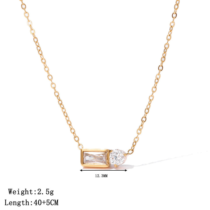 Rectangle & Round Diamond Choker Necklace