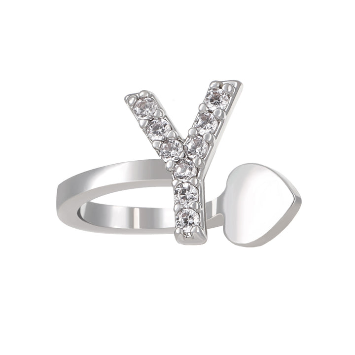 A-Z 26 Letters Paved Diamond Ear Cuffs, Adjustable Diamond Ear Cuffs For Non-Pierced Ears