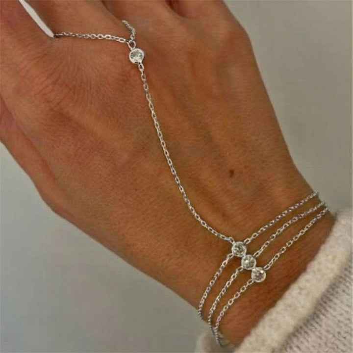 Luxury Gemstone/diamond Hand Chain Bracelet (Gold Tone Multi-Style Finger Bracelet)