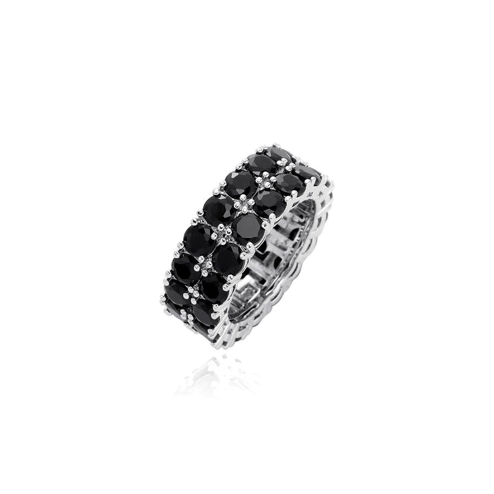 Double Row Pave Diamond Stretch Ring (Hip-Hop Light Luxury Personalized Ring)