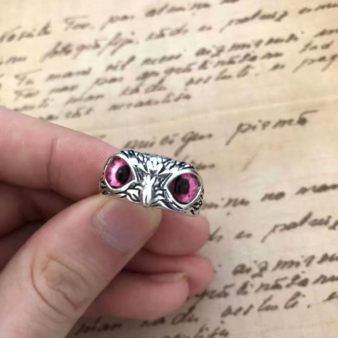 Owl Eyes Colored Pupil Ring Set (Light Luxury Niche Individual Band)