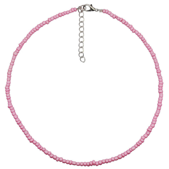 Macaron Frosted Mini Bead Choker, Multi-Color Simple Adjustable Thin Beaded Clavicle Necklace