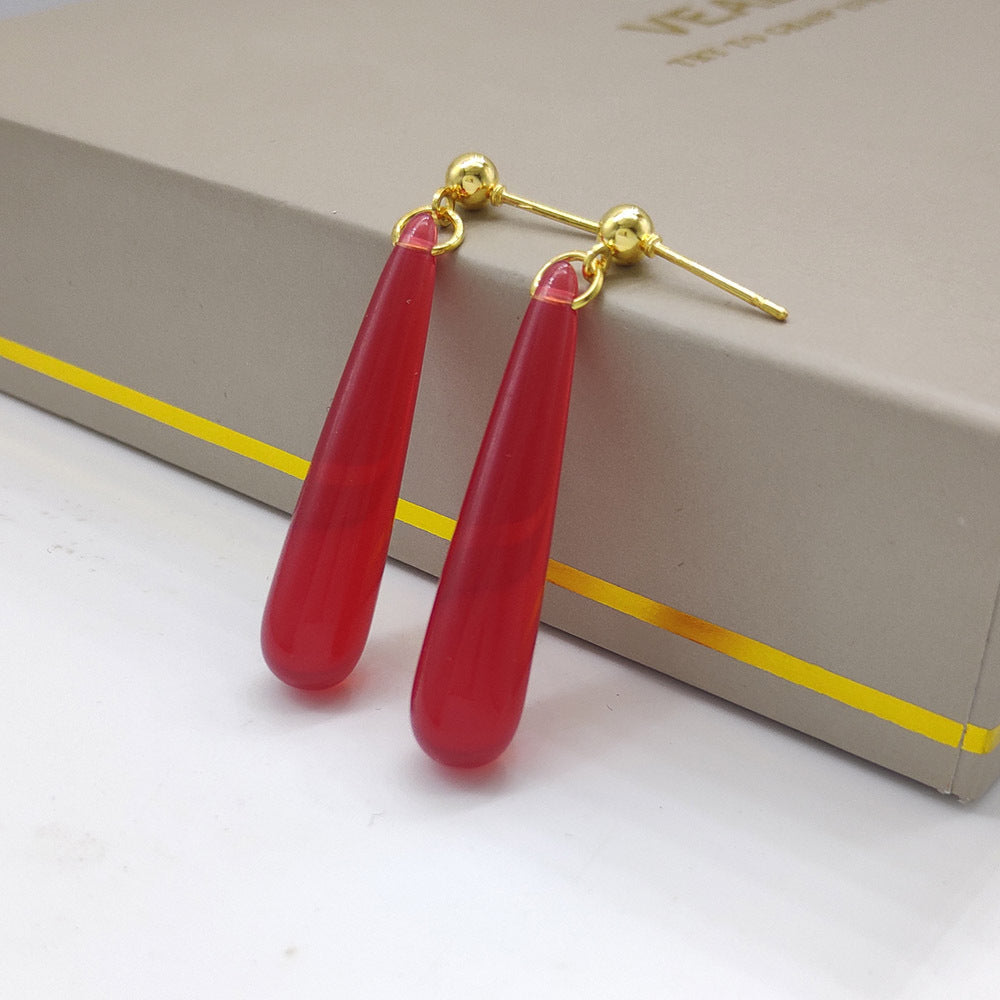 Vintage Red Teardrop Earring Set (Vintage Elegant Earrings)