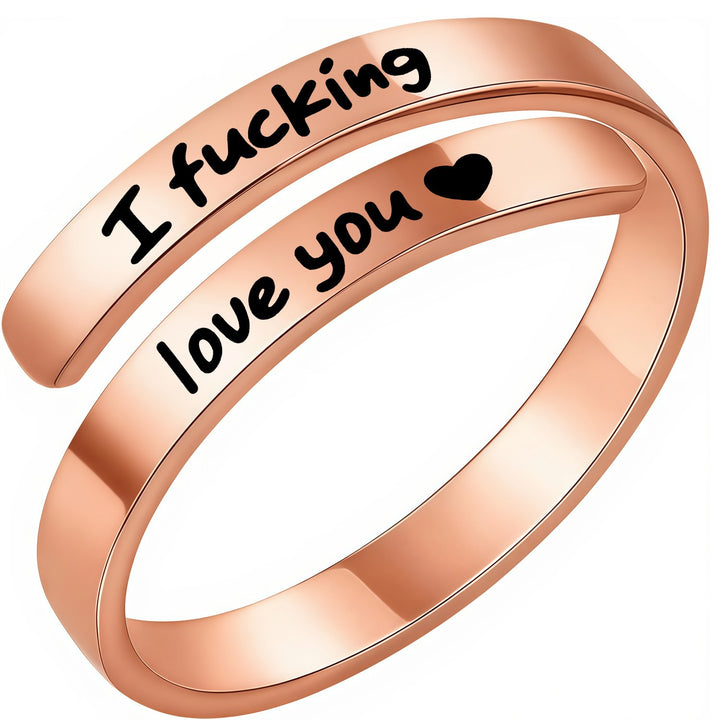 Double Layer Wrap Engraved Couple Ring (Personalized Confession Ring)