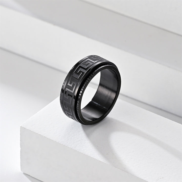 Greek Key Spinner Fidget Ring