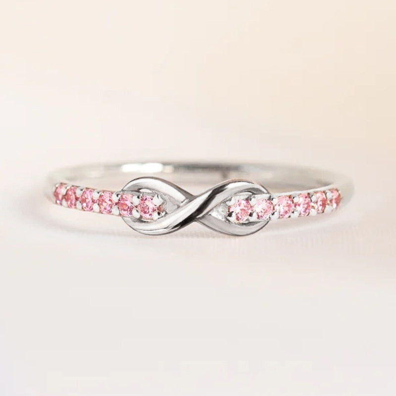Infinity Knot Diamond Stackable Ring (Multi-Color Delicate Luxury Band)