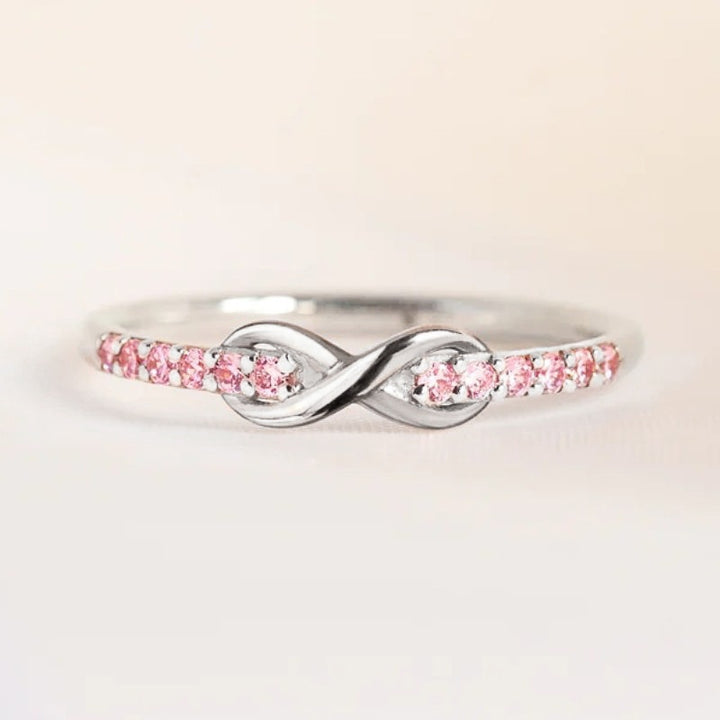 Infinity Knot Diamond Stackable Ring (Multi-Color Delicate Luxury Band)