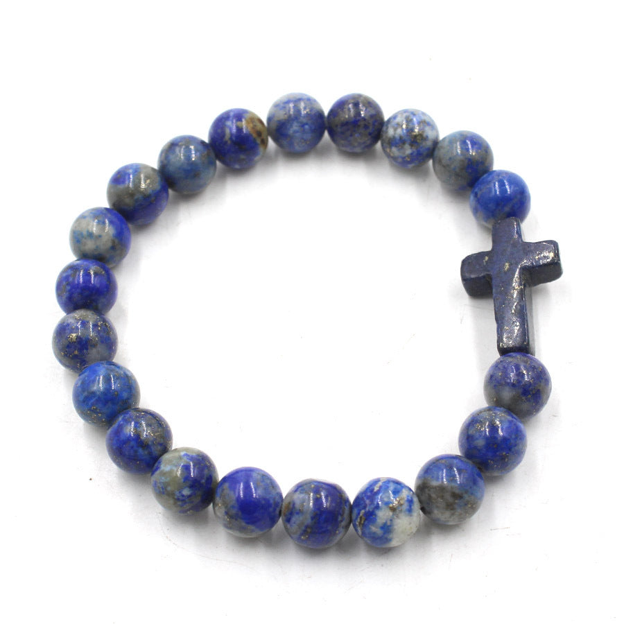 Natural Crystal Cross Energy Bracelet (Faith & Protection Fortune Style)
