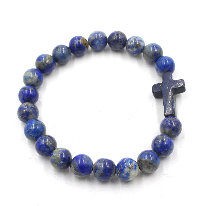 Natural Crystal Cross Energy Bracelet (Faith & Protection Fortune Style)