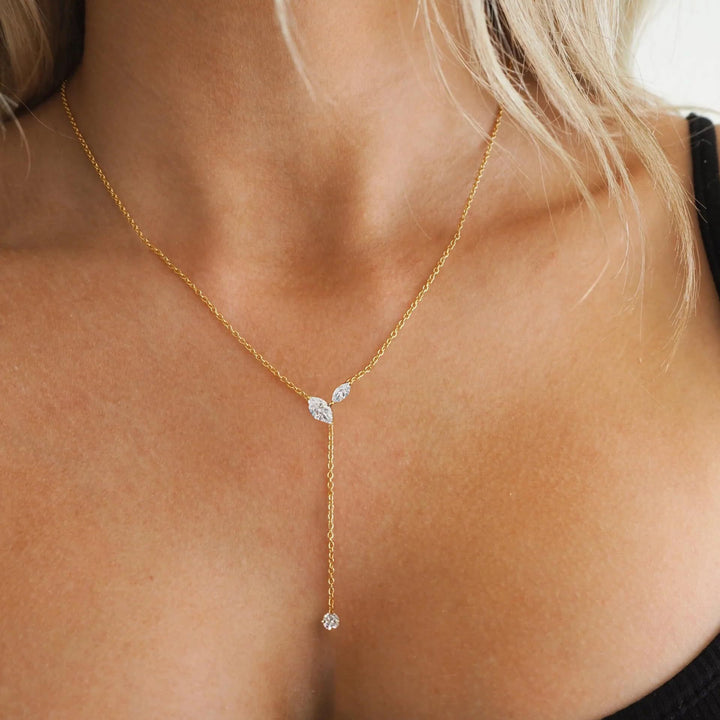 Y Drop Gold Necklace, 4 Styles Available, Dainty Lariat Choker