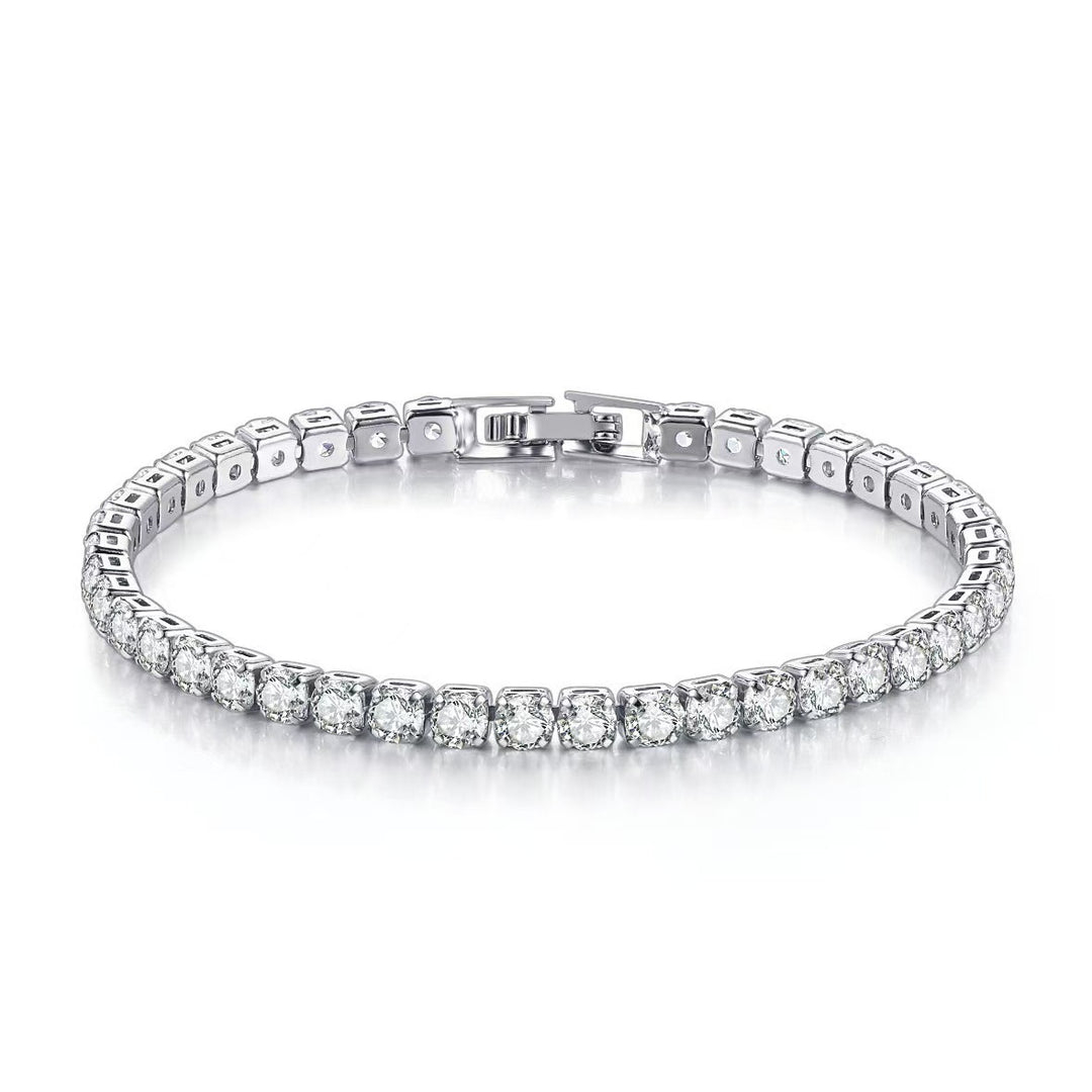 Square Cut Diamond Tennis Bracelet, Multi-Color Square Diamond Luxury Stackable Wrist Jewelry