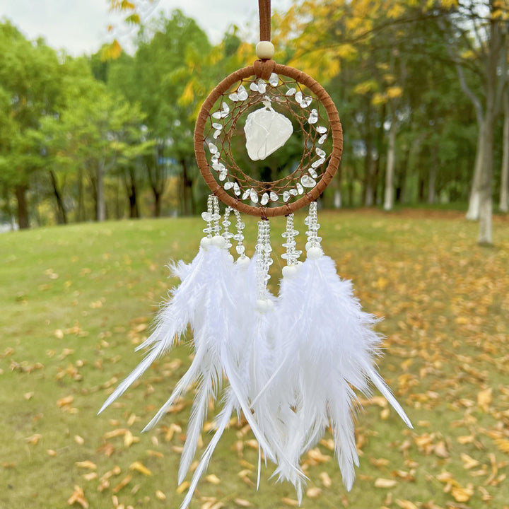 Crystal Cluster Feather Dreamcatcher Ornament (Healing Spiritual Style Series)