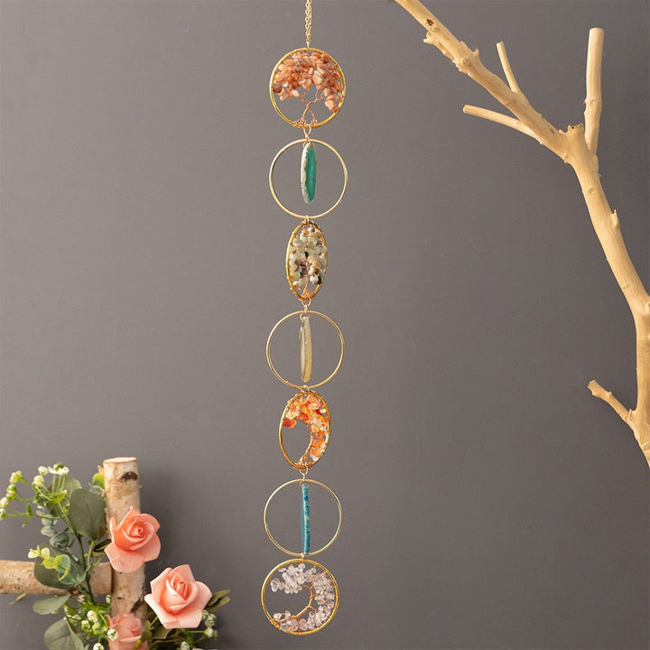 7-Chakra Natural Crystal Dreamcatcher Ornament (Healing Energy Style Series)