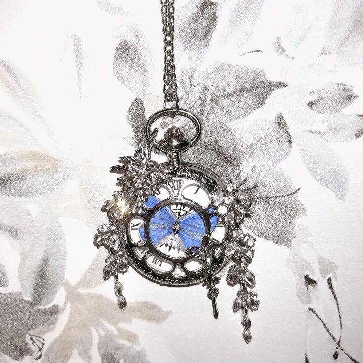 Luxury Movable Purple Willow Gray Butterfly Pocket Watch - Thanksgiving Gift for Best Friends & Couples