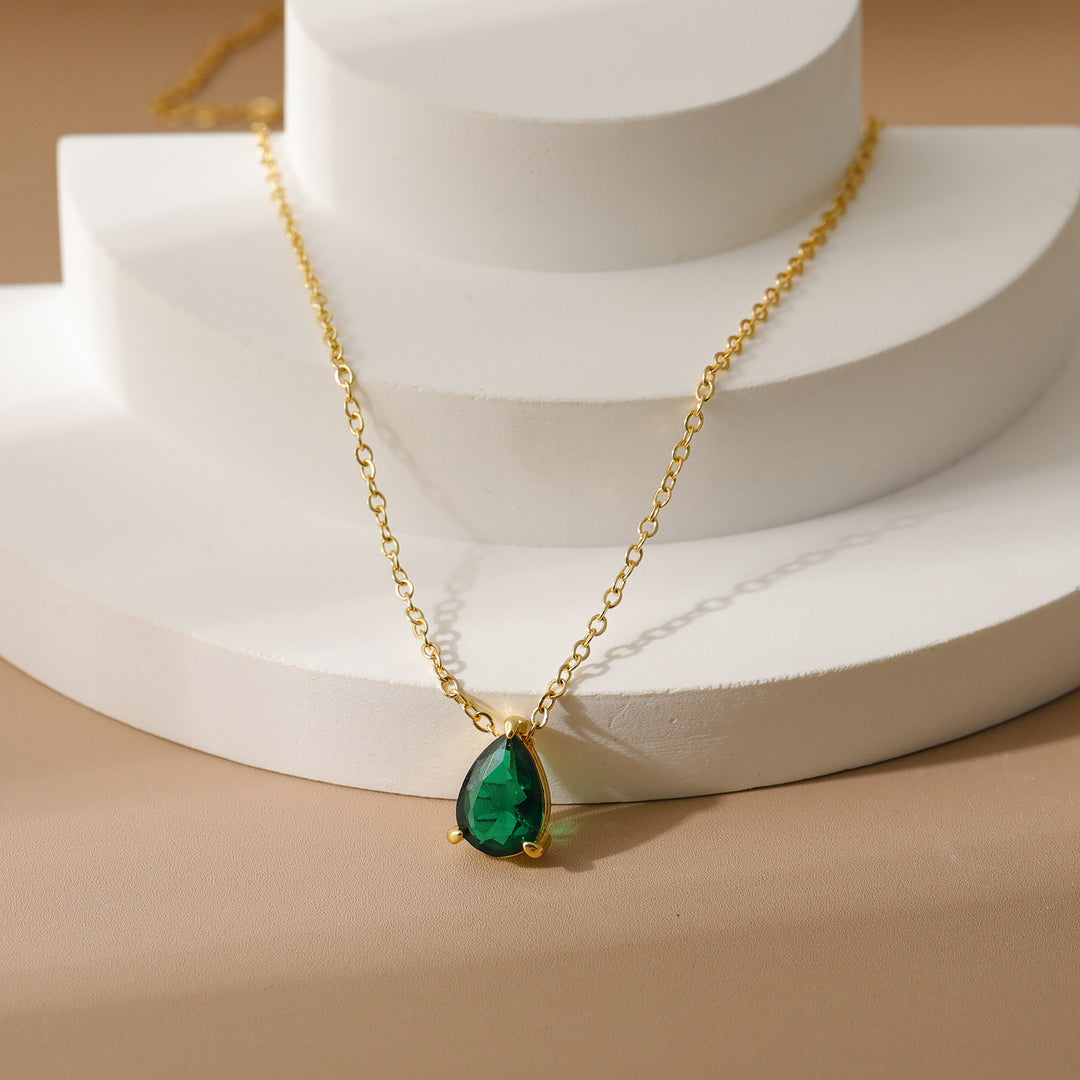 December Birthstone Teardrop Choker (Light Luxury Niche Rainbow Pendant Necklace)
