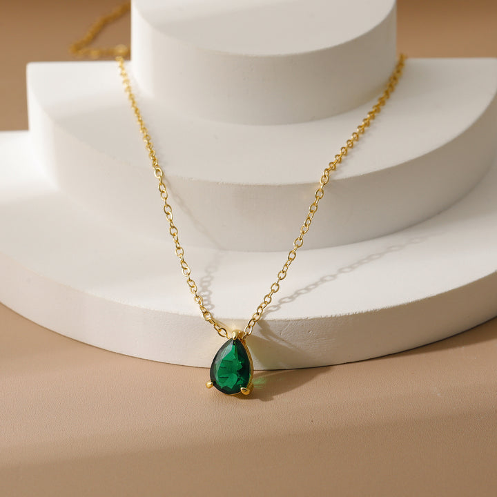December Birthstone Teardrop Choker (Light Luxury Niche Rainbow Pendant Necklace)