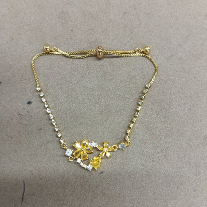 Multicolor Floral Adjustable Pull Bracelet, Multi Diamond Flower Elegant Women Jewelry