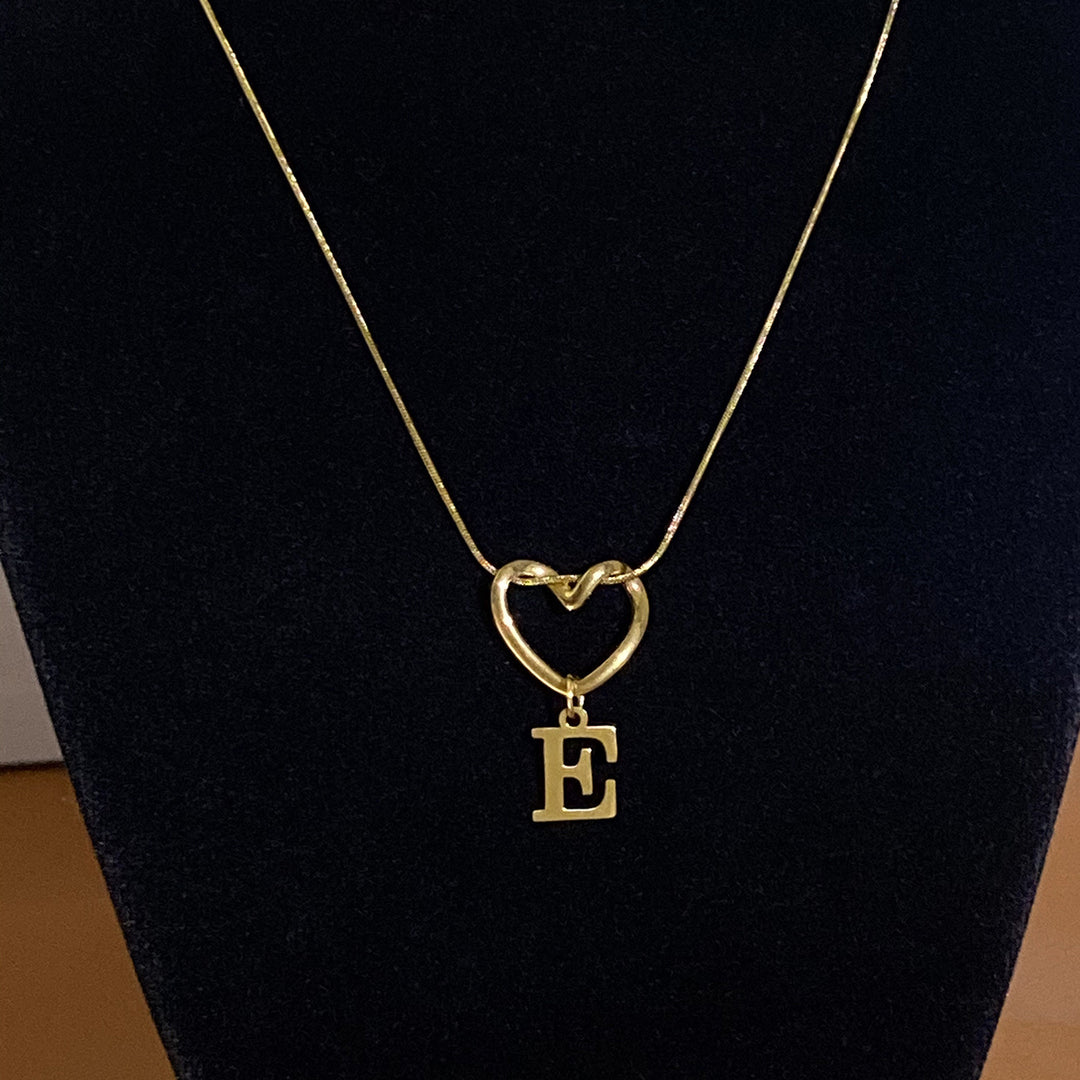 Heart & Initial Choker Set (Light Luxury Niche Personalized Necklace)