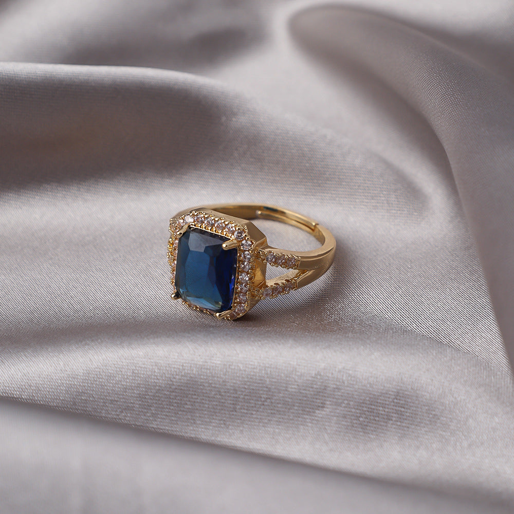 Emerald-Cut Diamond Open Ring (Vintage Luxury Pavé Band)