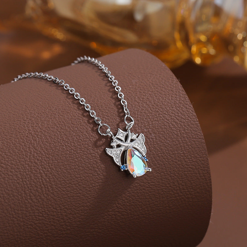 Vintage Iridescent Teardrop Diamond Multi-Style Necklace Set