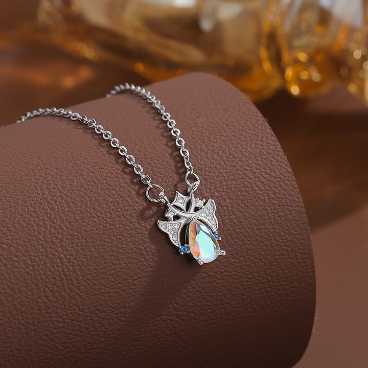 Vintage Iridescent Teardrop Diamond Multi-Style Necklace Set