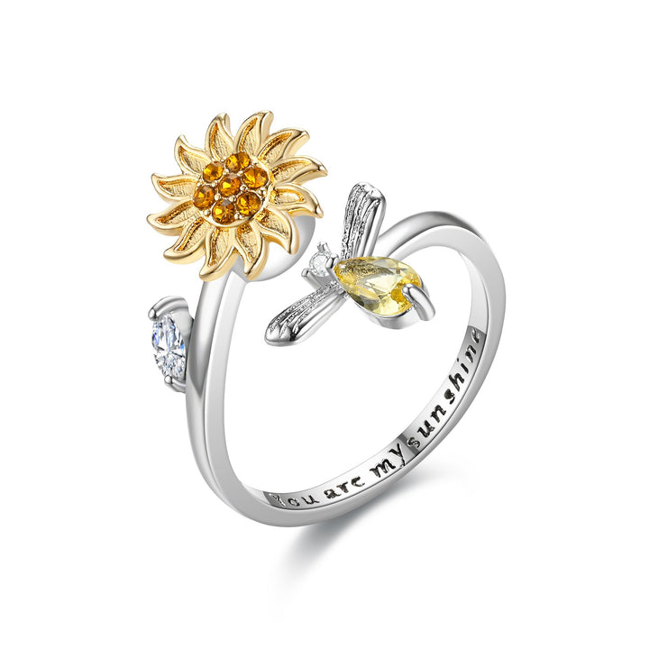 Spring Garden Themed Ring Set (Light Luxury Niche Adjustable Band)