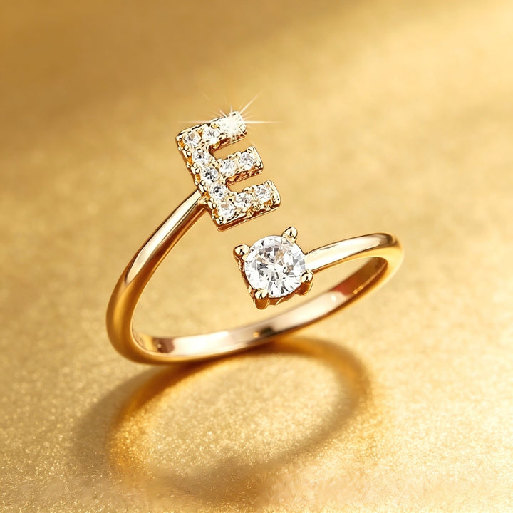 Initial Diamond Open Ring