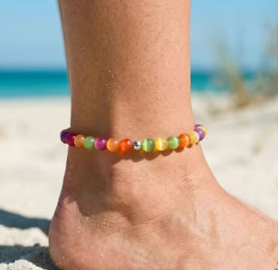 Dopamine Color-Shifting Beaded Jewelry Set (Necklace/Bracelet/Anklet Options, Vacation Style)