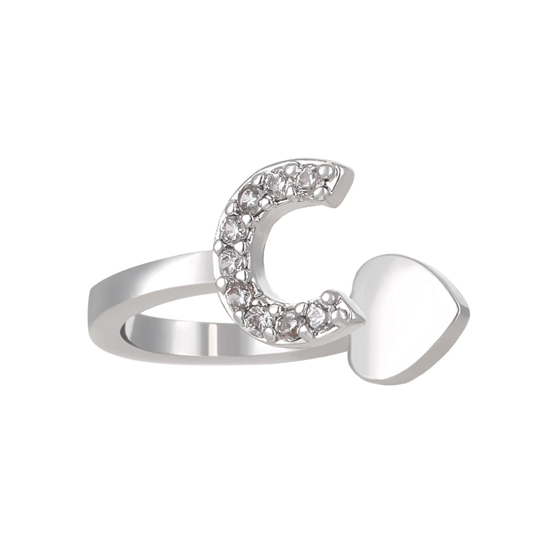 A-Z 26 Letters Paved Diamond Ear Cuffs, Adjustable Diamond Ear Cuffs For Non-Pierced Ears