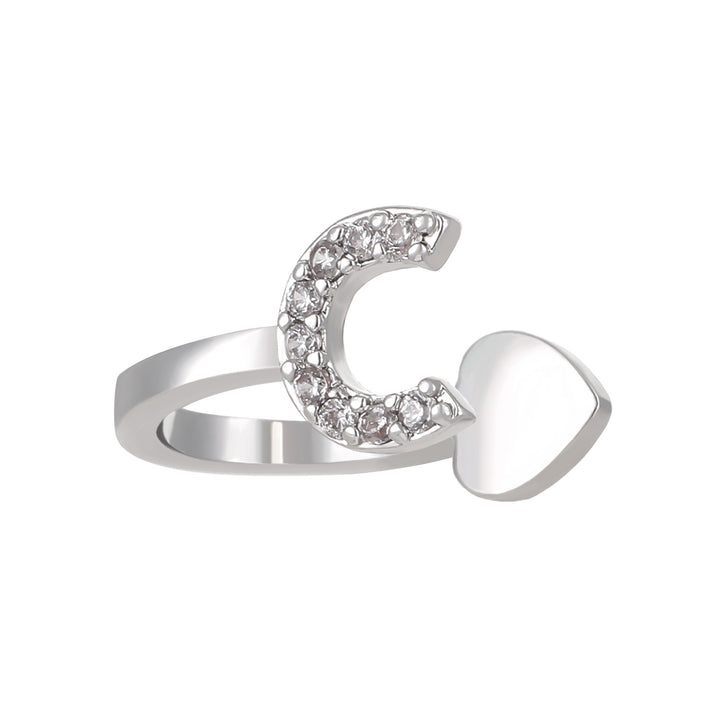 A-Z 26 Letters Paved Diamond Ear Cuffs, Adjustable Diamond Ear Cuffs For Non-Pierced Ears
