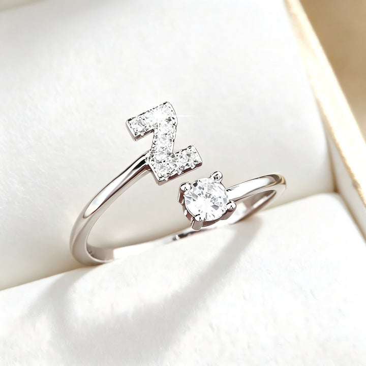 Initial Diamond Open Ring