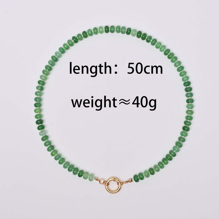 Dopamine Rainbow Beaded Pendant Necklace (Multi-Color Natural Stone Choker)