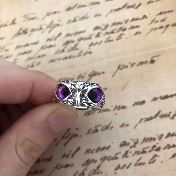 Owl Eyes Colored Pupil Ring Set (Light Luxury Niche Individual Band)