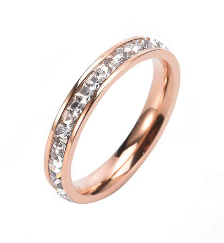 Princess Cut Single/Double Row Pave Band Ring (3 Colors Luxury Statement Ring)