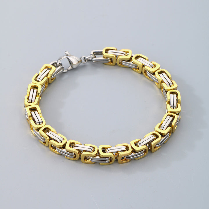 Byzantine Chain Geometric Titanium Steel Bracelet (Luxury Street Edgy Wristband)
