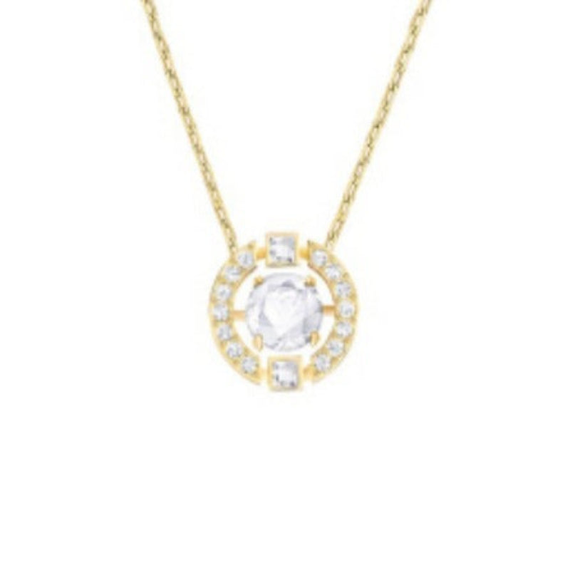 Sparkling Round Diamond Pendant Necklace, Multi-color Stone Luxury Women's Choker