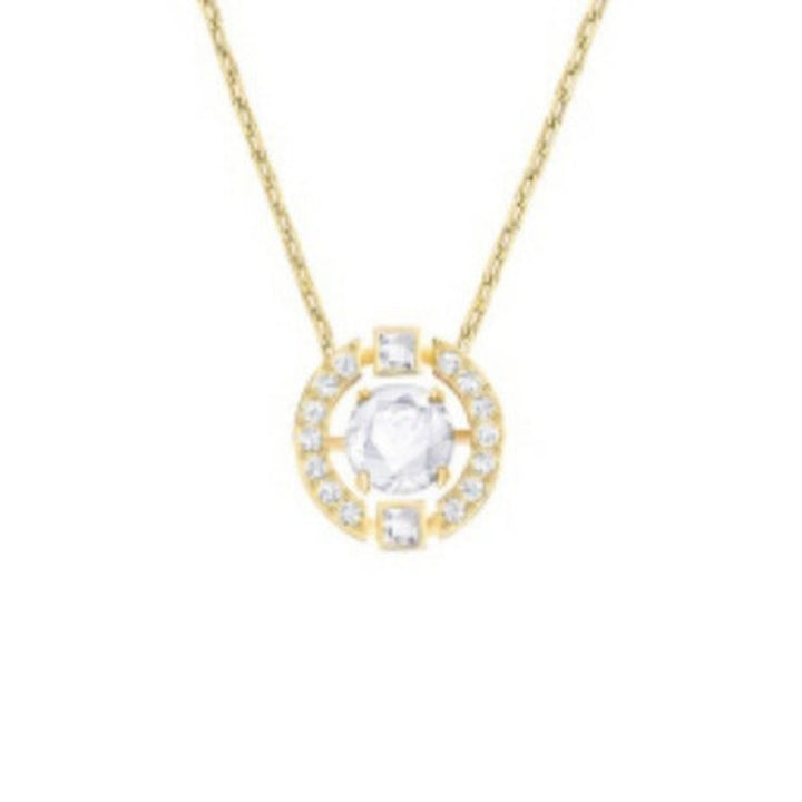 Sparkling Round Diamond Pendant Necklace, Multi-color Stone Luxury Women's Choker