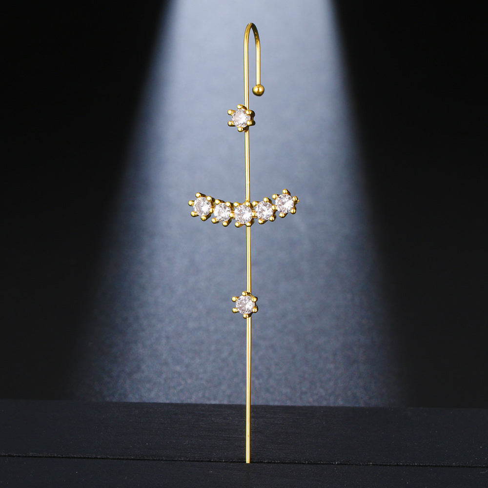 Geometric Diamond Ear Cuff Set (Light Luxury Niche Sweet & Cool Earrings)