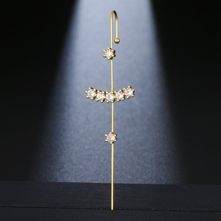 Geometric Diamond Ear Cuff Set (Light Luxury Niche Sweet & Cool Earrings)