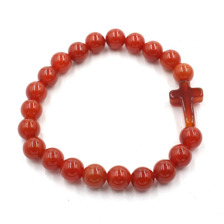 Natural Crystal Cross Energy Bracelet (Faith & Protection Fortune Style)