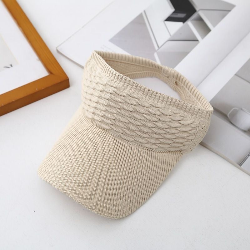 Bubble Texture Open Top Sun Visor Hat, 6 Colors Breathable Sports Visor Cap