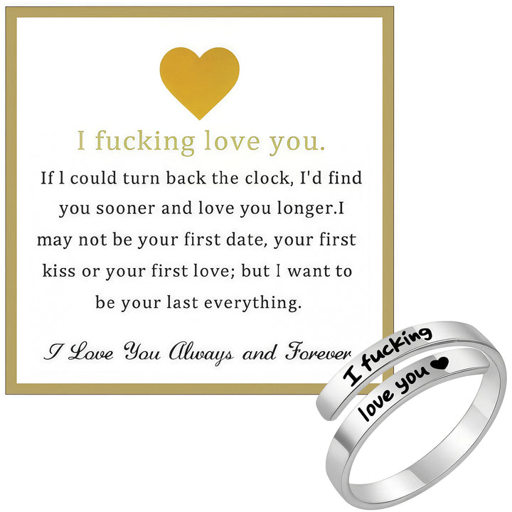 Double Layer Wrap Engraved Couple Ring (Personalized Confession Ring)